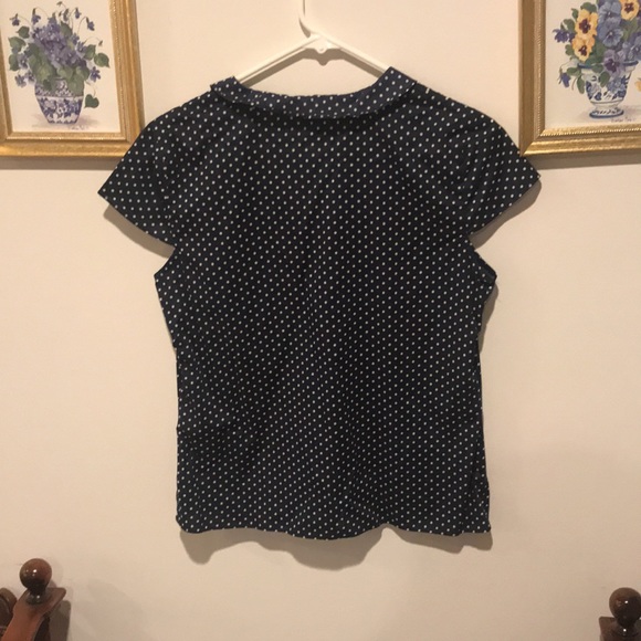 Navy blouse with flutter collar - Picture 4 of 4